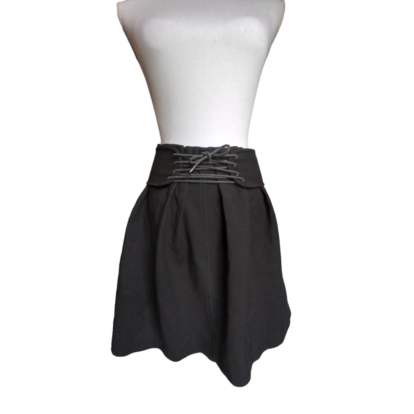 Zara Woman Corset Black Mini Skirt - Fit And Flare- Pleated - Size S